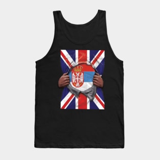 Serbia Flag Great Britain Flag Ripped - Gift for Serbian From Serbia Tank Top